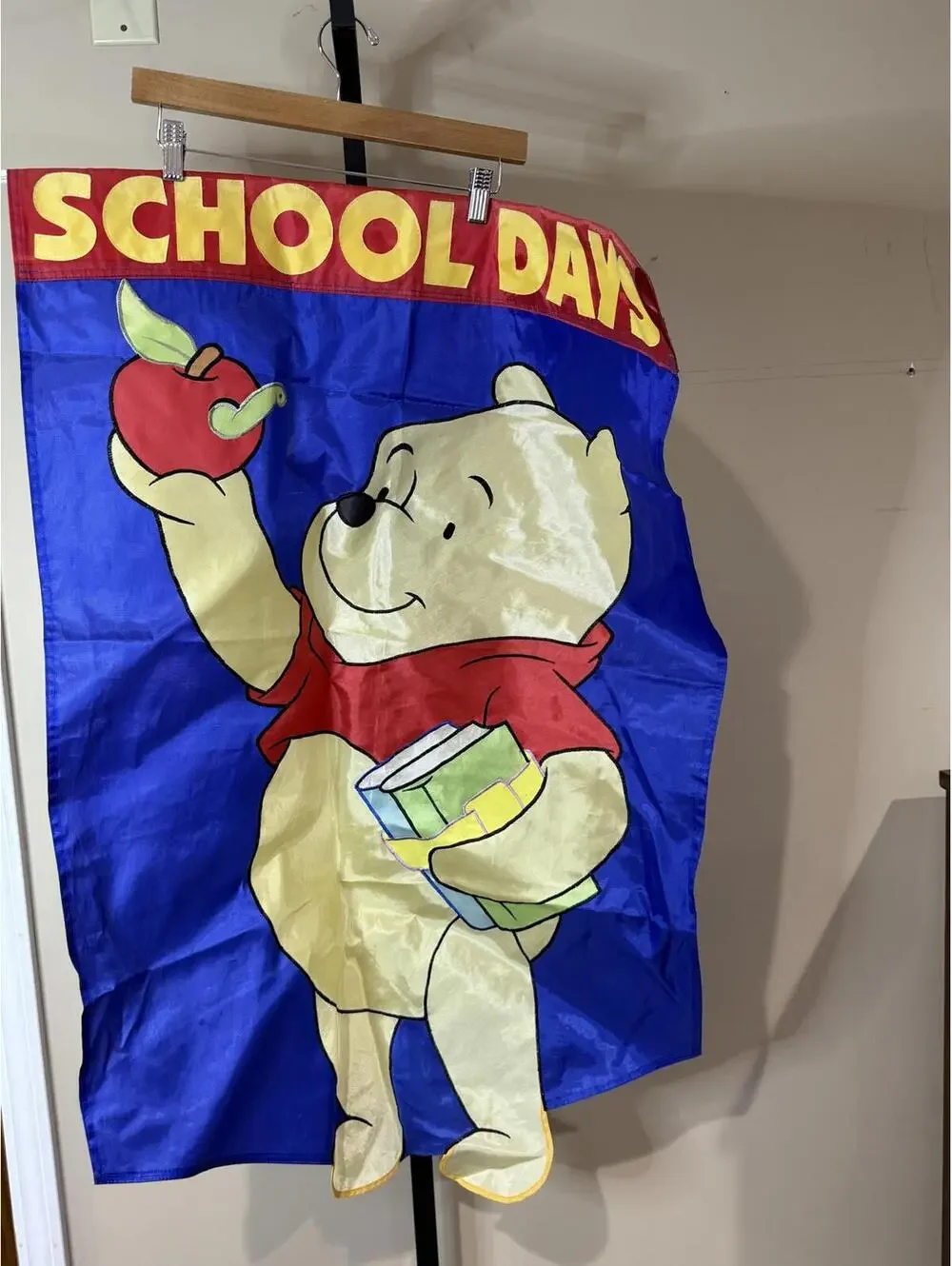 Vintage Winnie the Pooh School Days Decorative Flag
